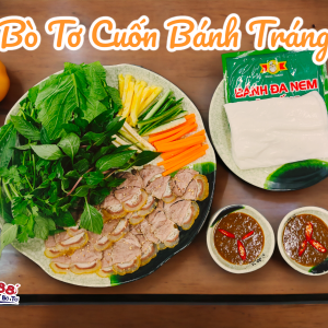 Bò tơ cuốn bánh tráng